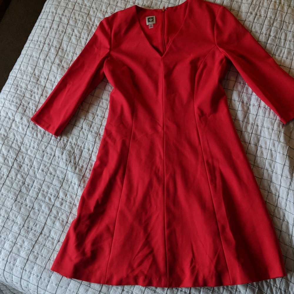 Red, long sleeve dress